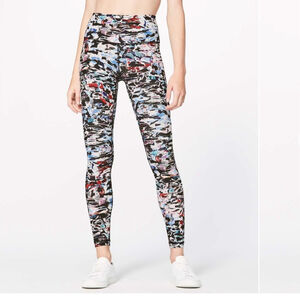 Lululemon Wunder Under Hi-Rise Tight 
Culture Clash Multi Black Size 6